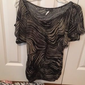 Tan and black dress shirt